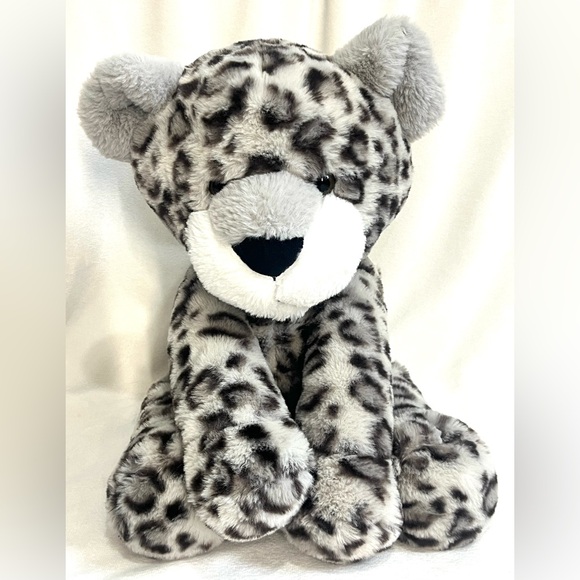 Animal Adventure Other - Animal Adventure White Gray & Black Leopard Print Plush 18” Soft Stuffed Animal